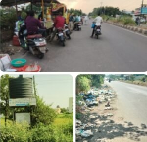 कोंडवे रस्त्यावर बाजार .. शाहूपुरी पोलिसांच्या नोटीस कागदही रस्त्यावर….
